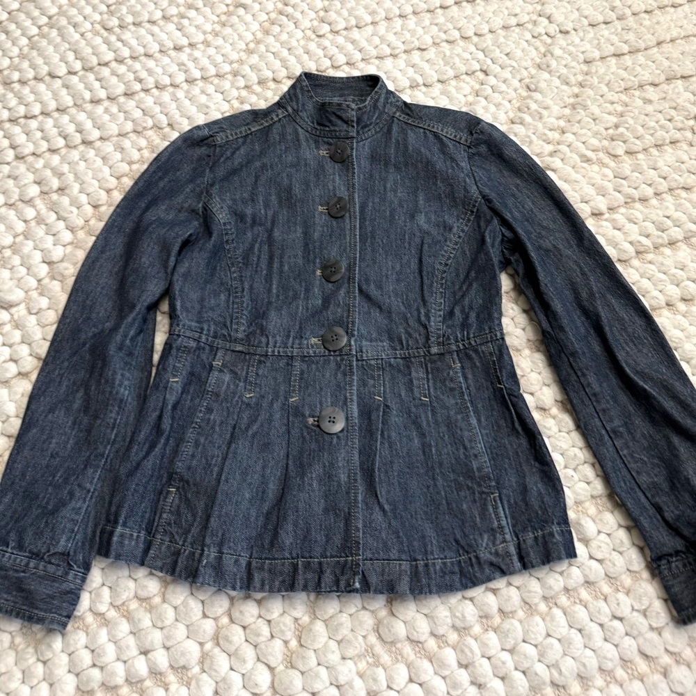 J. Jill Dark Blue Denim Button-Up Jacket